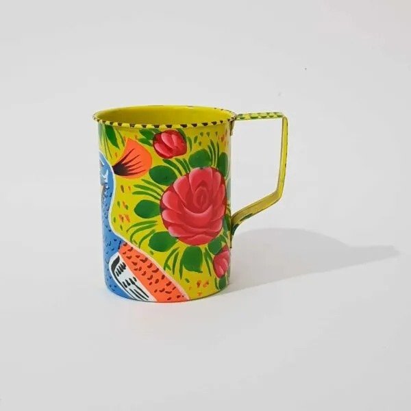 Yellow truck art tea cup