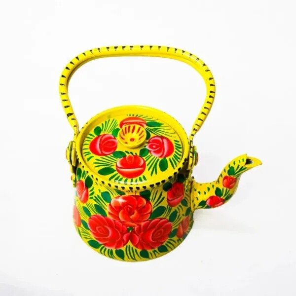 Top View Yellow tea set top view