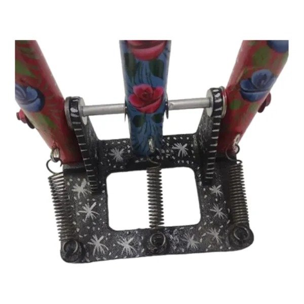 Angled top view of decorated spring wicket