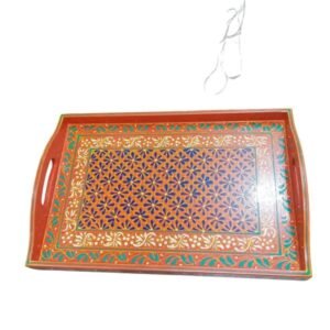Bundi Work Tray/Pakistani Hand Painted Tray/Homedeccor (Size: L: 45cm, W: 30cm)
