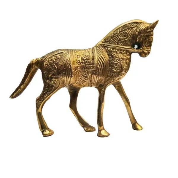 Brass Golden Horse (Size: 15 cm) - Image 3