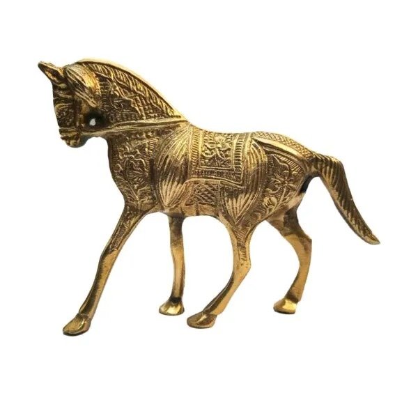 Brass Golden Horse (Size: 15 cm) - Image 4