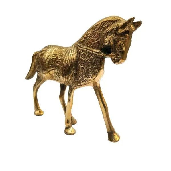 Brass Golden Horse (Size: 15 cm) - Image 5