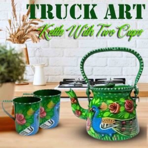 Truck Art Kettle with 2 cups