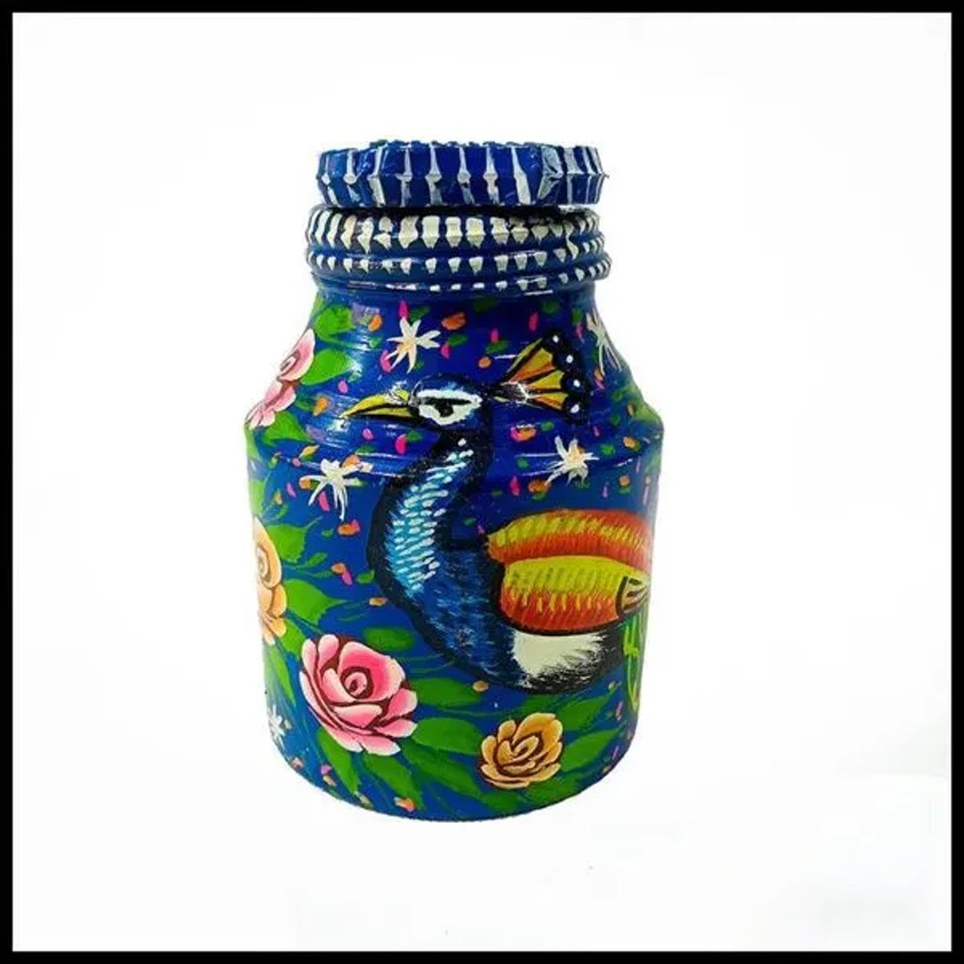 Hand-painted ghee bucket