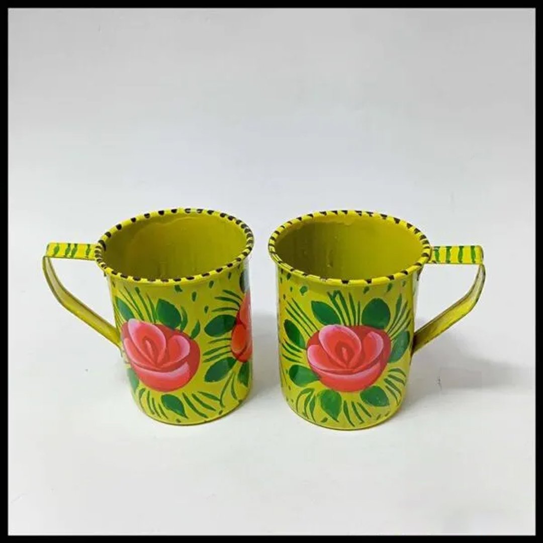 Yellow truck art cups – set of 2