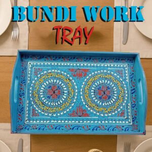 Bundi Work Tray/Pakistani Hand Painted Tray/Homedeccor (Size: L: 45cm, W: 30cm)