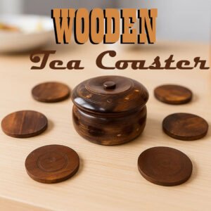 Wooden Tea Coasters 6pcs (10cm)