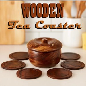 Wooden Tea Coasters 6pcs (13cm)