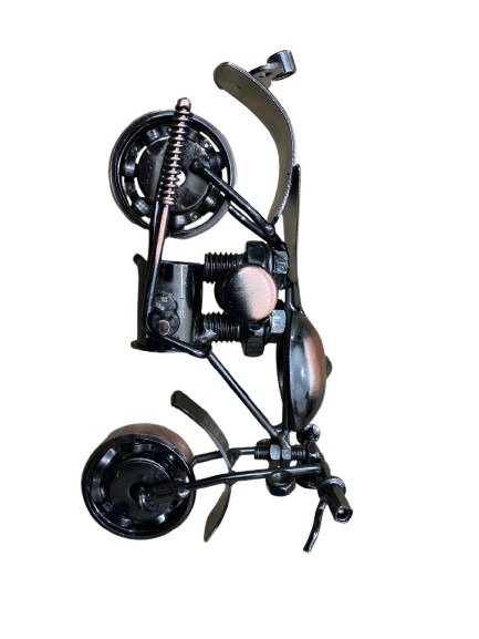 Handcrafted Vintage Metal Motorcycle size : 15cm - Image 9