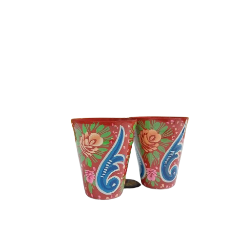 Side view of colorful glass set