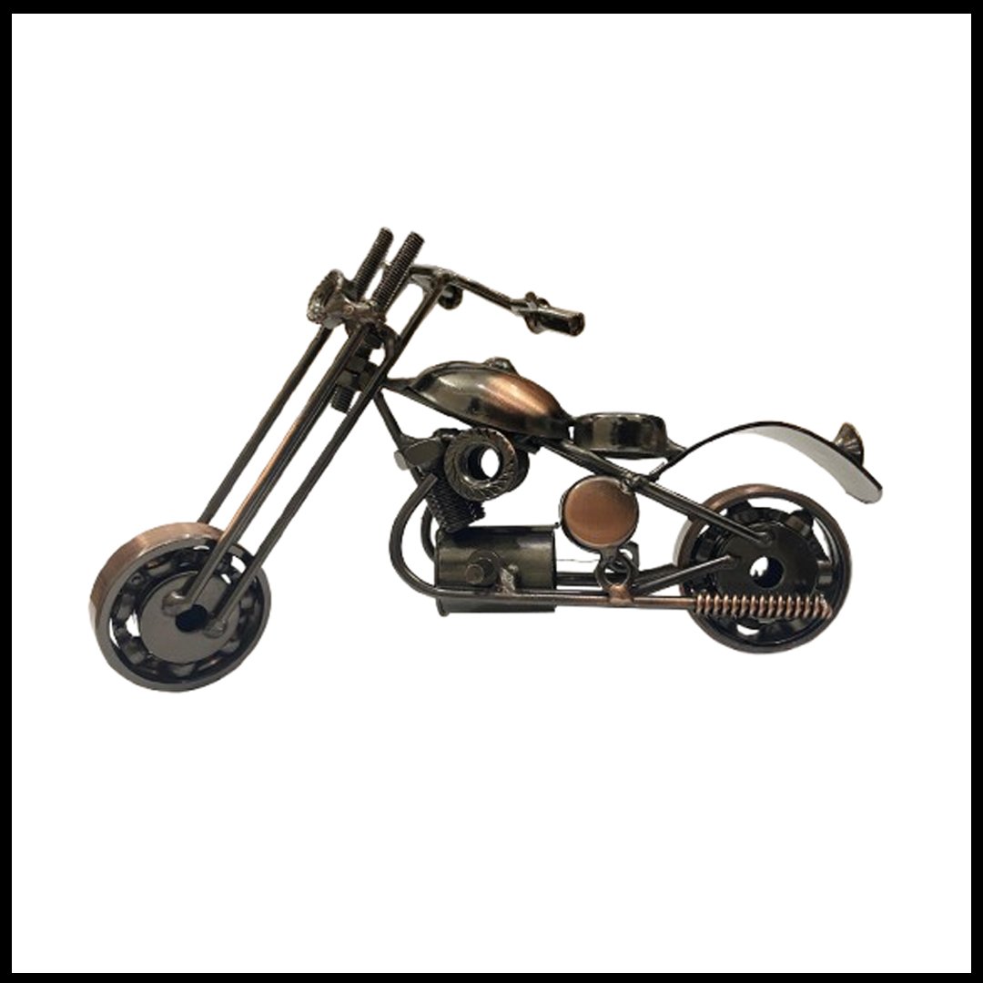 Handcrafted Vintage Metal Motorcycle size : 15cm - Image 2
