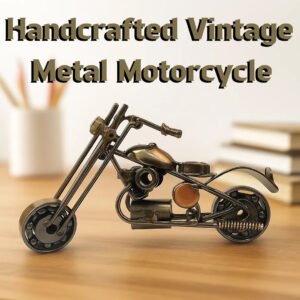 Handcrafted Vintage Metal Motorcycle size : 15cm