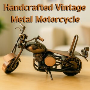 Handcrafted Vintage Metal Motorcycle size : 15cm