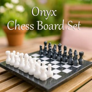 Handmade Onyx Chess Board Set Size 30 cm