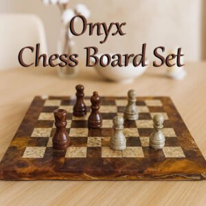 Handmade Onyx Chess Board Set Size 30 cm