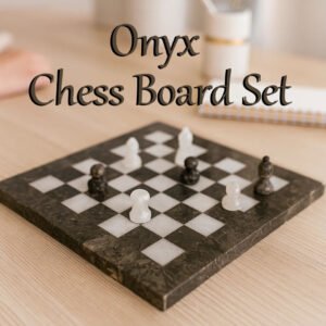 Handmade Onyx Chess Board Set Size 30 cm