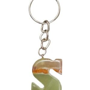 Handcrafted Onyx Marble Alphabetic Keychain
