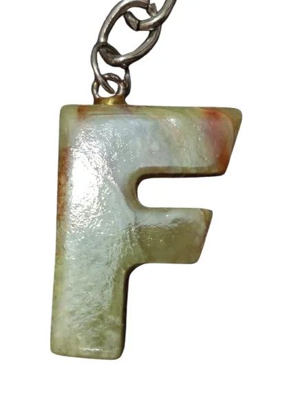 Handcrafted Onyx Marble Alphabetic Keychain - Image 3
