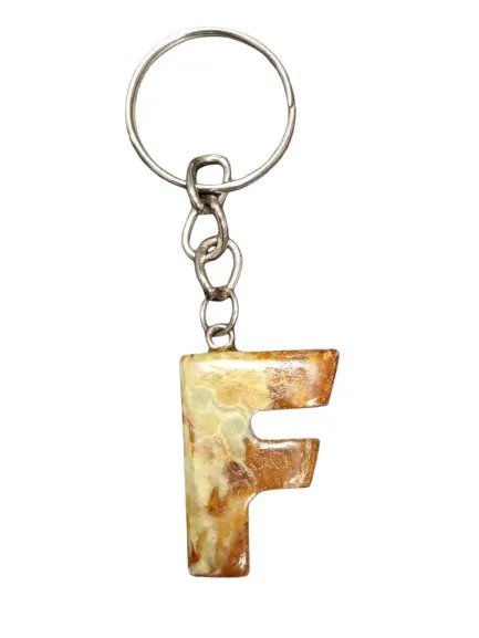 Handcrafted Onyx Marble Alphabetic Keychain - Image 4