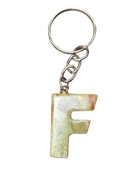 Handcrafted Onyx Marble Alphabetic Keychain - Image 6