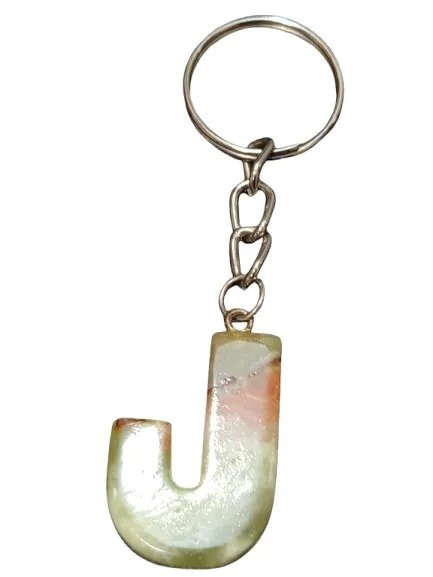 Handcrafted Onyx Marble Alphabetic Keychain - Image 3
