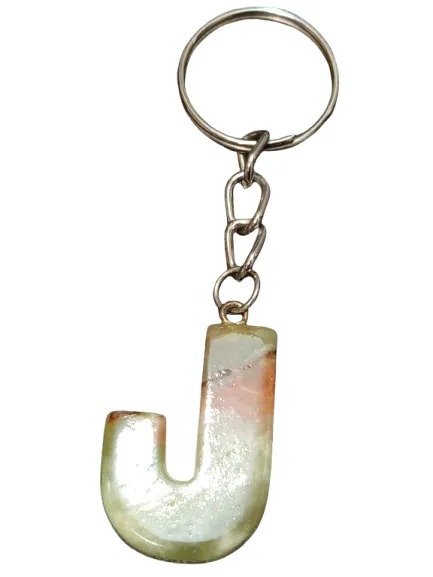 Handcrafted Onyx Marble Alphabetic Keychain - Image 4