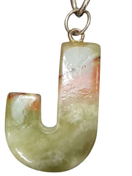 Handcrafted Onyx Marble Alphabetic Keychain - Image 5