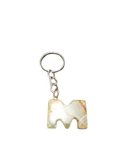 Handcrafted Onyx Marble Alphabetic Keychain - Image 6
