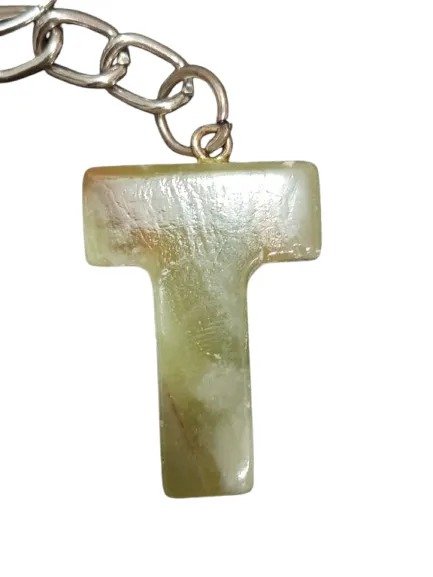 Handcrafted Onyx Marble Alphabetic Keychain - Image 3
