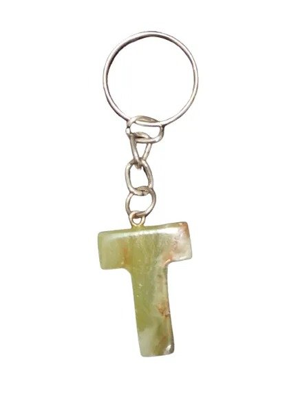 Handcrafted Onyx Marble Alphabetic Keychain - Image 4