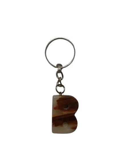 Handcrafted Onyx Marble Alphabetic Keychain - Image 4