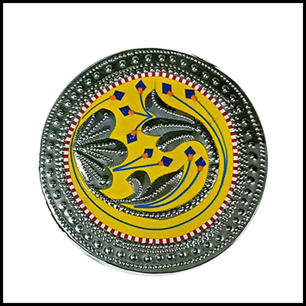 Close-up of Yellow Chamakpatti tea coaster