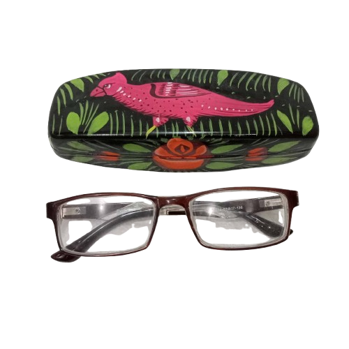 Case with glasses for size comparison