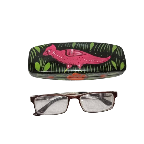 Glasses beside truck art case