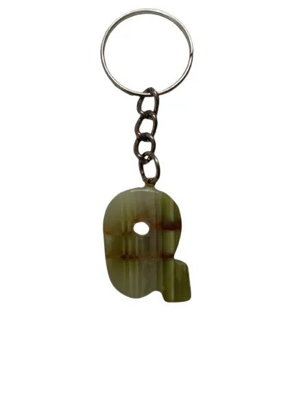 Handcrafted Onyx Marble Alphabetic Keychain - Image 4