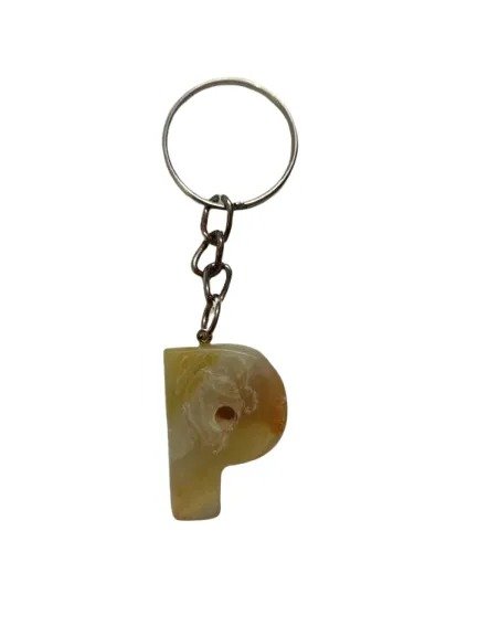 Handcrafted Onyx Marble Alphabetic Keychain - Image 4