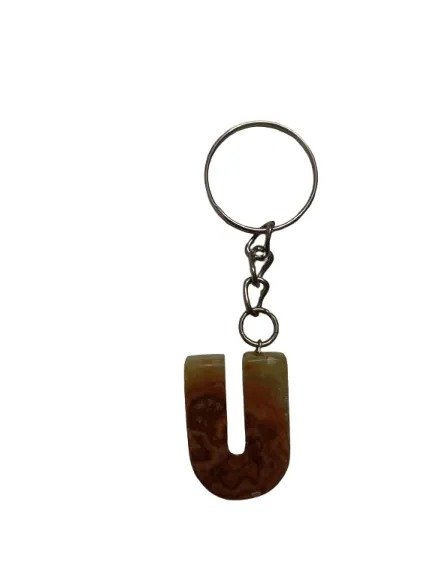 Handcrafted Onyx Marble Alphabetic Keychain - Image 3