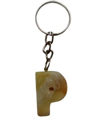 Handcrafted Onyx Marble Alphabetic Keychain - Image 5