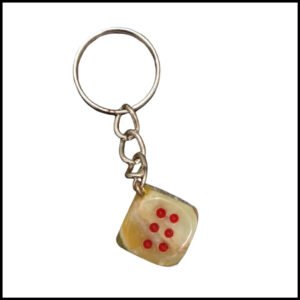 Handcrafted Onyx Marble Dice Keychain