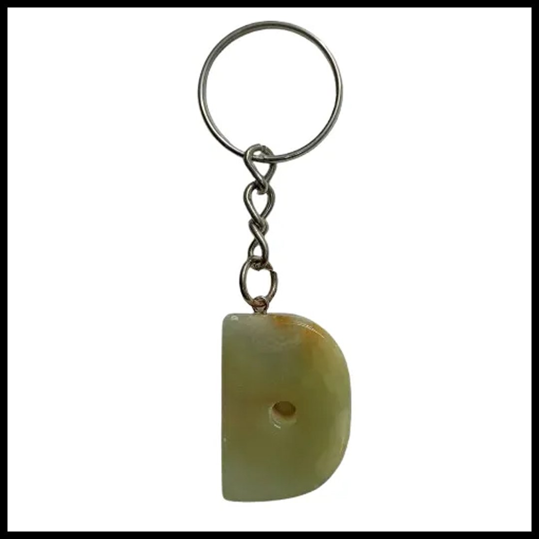 Handcrafted Onyx Marble Alphabetic Keychain - Image 2
