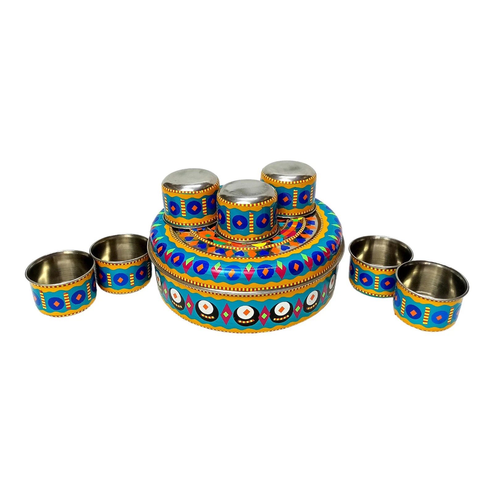 Chamakpatti Masala Box 7pcs Set (Size-H:8cm,D:23cm) - Image 11