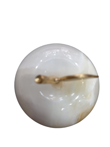 Elegant Onyx Stone Apple Decor with Golden Leaf Size: 7 cm - Image 12