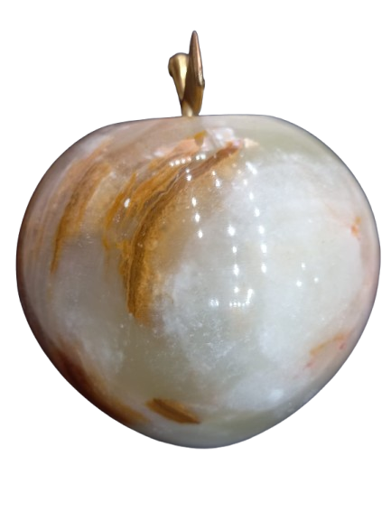 Elegant Onyx Stone Apple Decor with Golden Leaf Size: 7 cm - Image 14