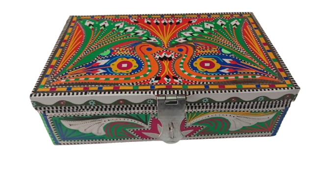 Chamakpatti Box: Real Truck Art Design for Storage and Decoration (W-25, H-17cm) - Image 3