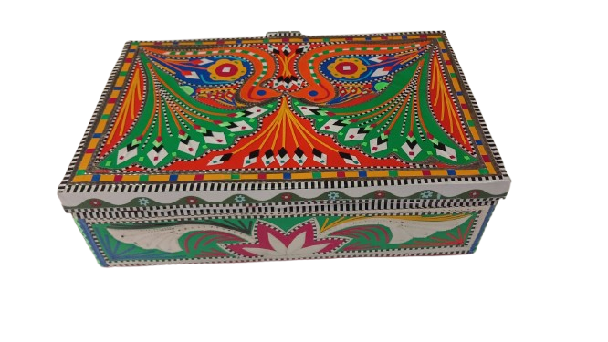 Chamakpatti Box: Real Truck Art Design for Storage and Decoration (W-25, H-17cm) - Image 5