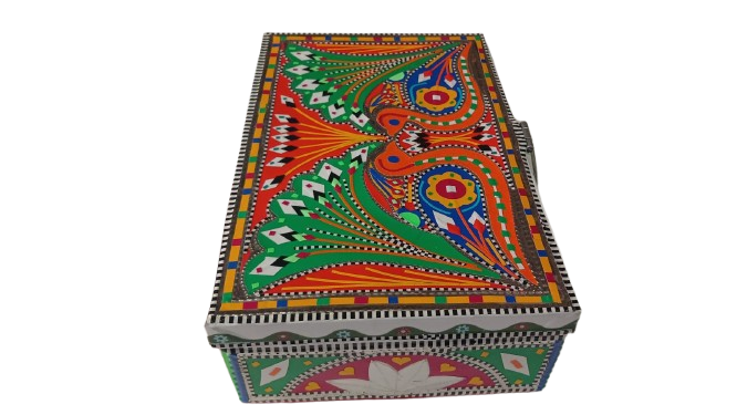 Chamakpatti Box: Real Truck Art Design for Storage and Decoration (W-25, H-17cm) - Image 9