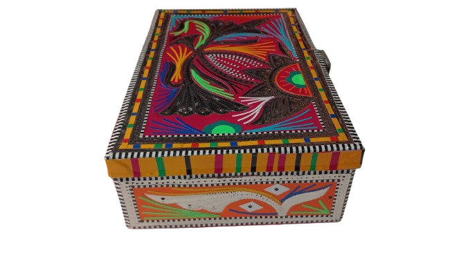 Chamakpatti Box: Real Truck Art Design for Storage and Decoration (W-25, H-17cm) - Image 4