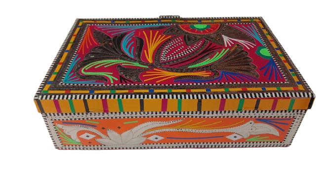 Chamakpatti Box: Real Truck Art Design for Storage and Decoration (W-25, H-17cm) - Image 5