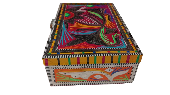 Chamakpatti Box: Real Truck Art Design for Storage and Decoration (W-25, H-17cm) - Image 6